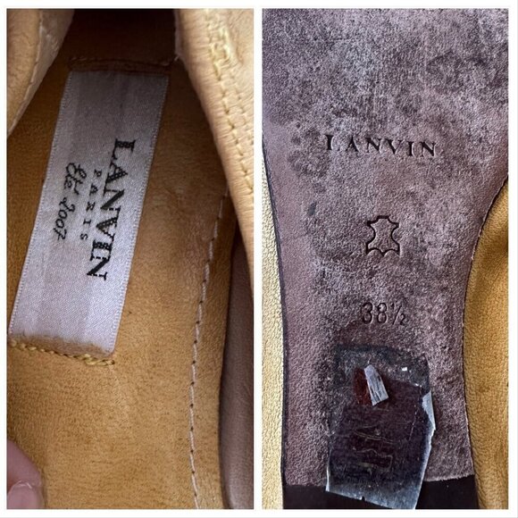 Lanvin signature ballet flats in Yellow Leather,  Size 38.5 EU, With box - Picture 8 of 13